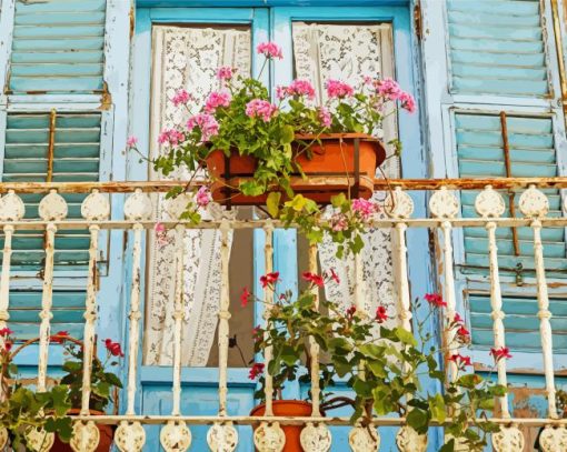 Flower Balcony Italy Diamond Paintings