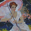 Girl Parasol David Wright Diamond Paintings