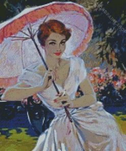 Girl Parasol David Wright Diamond Paintings