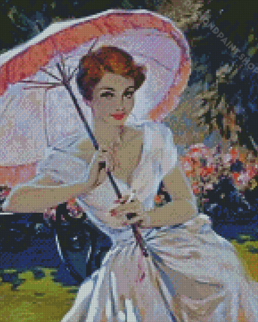 Girl Parasol David Wright Diamond Paintings