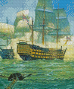 Sea British Navy Ships Art Diamond Paintings