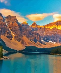 Aesthetic Mount Moraine Lake Landscape Diamond Paintings