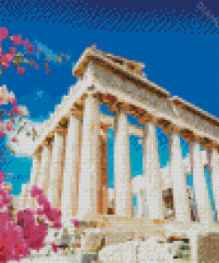 Bloossoms Parthenon Greec Diamond Paintings