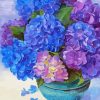 Blue And Purple Flower In Vase Art Diamond Paintings