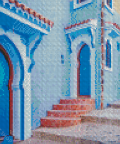 Blue Buildings In Morocco Diamond Paintings