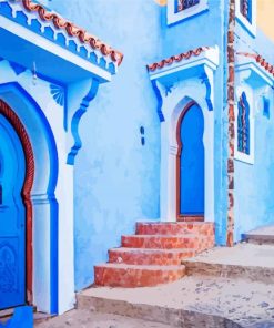 Blue Buildings In Morocco Diamond Paintings