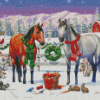 Christmas Horses Art Diamond Paintings