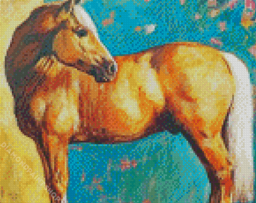 Golden Mare Horse Art Diamond Paintings