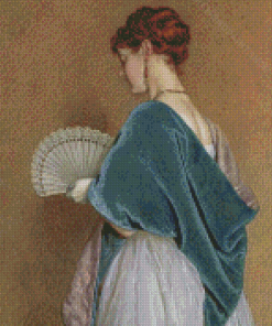 Lady With Hand Fan Diamond Paintings