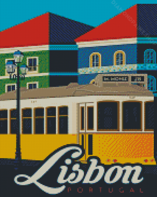 Portugal Lisbon Tram Poster Diamond Paintings