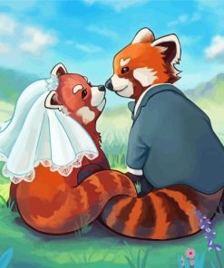 Red Panda Couple Diamond Paintings