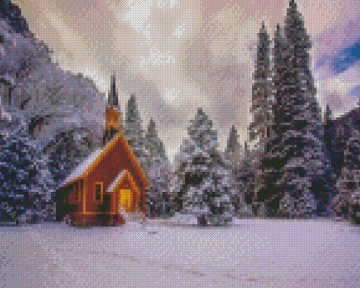 Snow Church Diamond Paintings