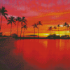 Sunset At Kahala Beach Diamond Paintings