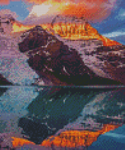 Sunset At Mount Robson Reflection Diamond Paintings