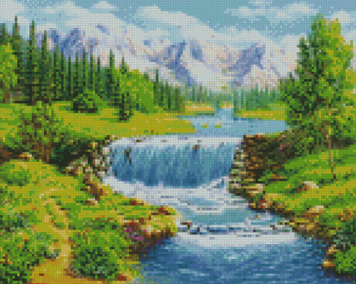 Water Streams Landscape Art Diamond Paintings