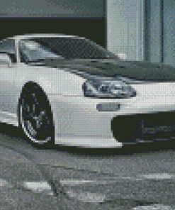 White Black Toyota Supra Mk4 Diamond Paintings