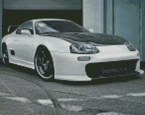 White Black Toyota Supra Mk4 Diamond Paintings