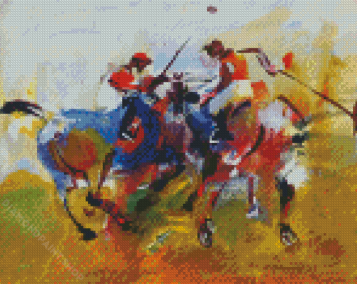 Abstract Polo Player Diamond Paintings