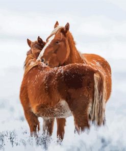 Adotable Winter Horses Diamond Paintings