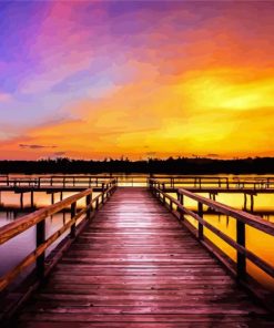 Aesthetic Docks With Sunset Diamond Paintings