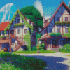 Aesthetic Fantasy Village Diamond Paintings