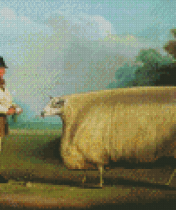 Aesthetic Sheep Farmer Diamond Paintings