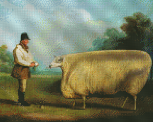 Aesthetic Sheep Farmer Diamond Paintings