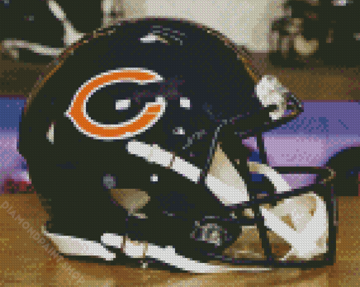 Black Chicago Bears Helmet Diamond Painting