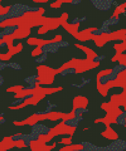 Black And Red Camo Diamond Paintings