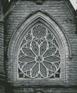 Black And White Cathedral Rose Diamond Paintings