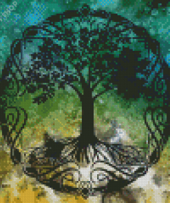 Black Celtic Tree Diamond Paintings