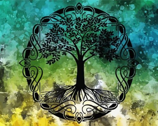 Black Celtic Tree Diamond Paintings