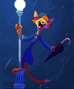 Cat Singin In Rain Diamond Paintings