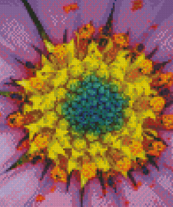 Close Up Purple Yellow Flower Diamond Paintings