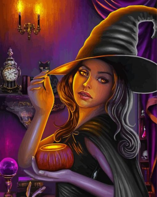 Cute Halloween Witch Diamond Paintings