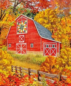 Fall Barn Art Diamond Paintings