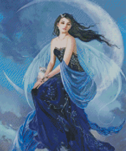 Pretty Fairy On The Moon Diamond Paintings