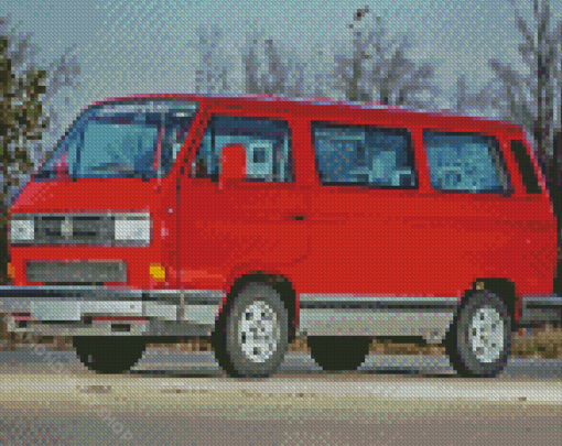 Red Vanagon Diamond Paintings