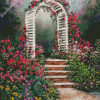 Archway With Flowers Diamond Paintings