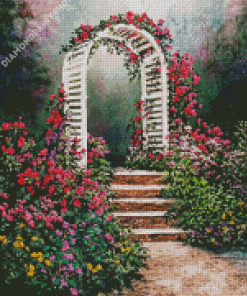 Archway With Flowers Diamond Paintings