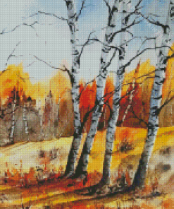 Birch Trees Forest Diamond Paintings