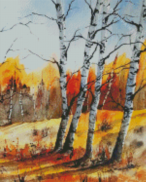 Birch Trees Forest Diamond Paintings