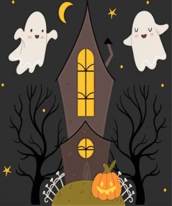 Goth Pumpkin House Diamond Paintings