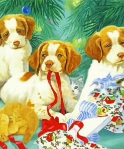 Kittens And Puppies In Christmas Diamond Paintings