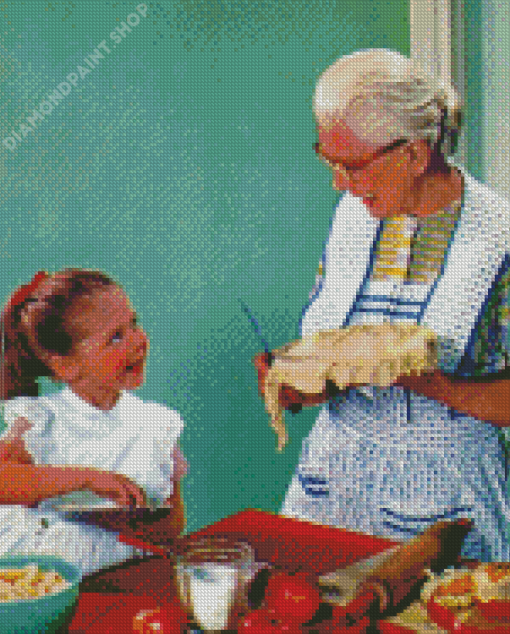 Vintage Grandma Baking Diamond Paintings