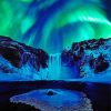 Winter Waterfall Aurora Night Diamond Paintings