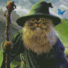 Wizard Cat With Beard Diamond Paintings