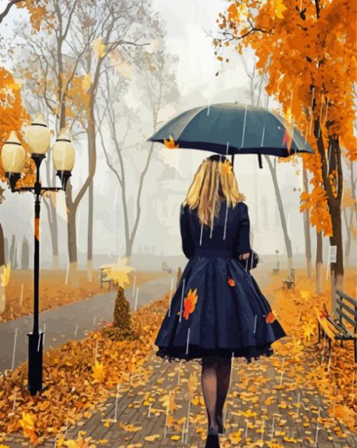 Aesthetic Autumn Lady Diamond Paintings