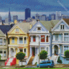 Alamo Square San Francisco Royalty Vintage Houses Diamond Paintings