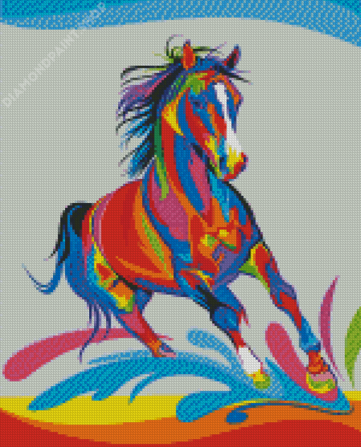 Colorful Tribal Horses Diamond Paintings